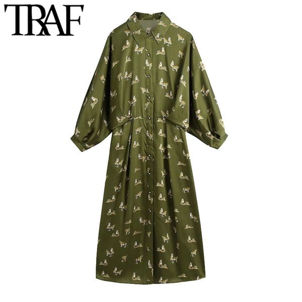 women chic fashion animal print midi shirt dress vintage lantern sleeve button-up female dresses vestidos mujer 210507, Black;gray
women chic fashion animal print midi shirt dress vintage lantern sleeve button-up female dresses vestidos mujer 210507, Black;gray