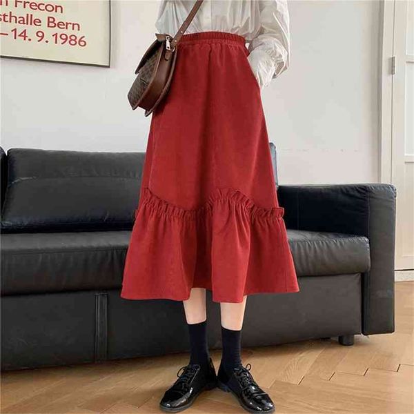 spring autumn korea fashion women elastic waist solid a-line skirt all-matched casual sweet cute red long femme v247 210512, Black
spring autumn korea fashion women elastic waist solid a-line skirt all-matched casual sweet cute red long femme v247 210512, Black