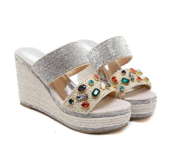 crystal beaded rhinestone straw woven platform wee sandles designer shoes slides size 34 to 39 tradingbear, Black
crystal beaded rhinestone straw woven platform wee sandles designer shoes slides size 34 to 39 tradingbear, Black