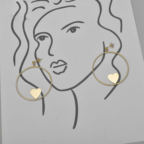 hoop & huggie allme elegant metallic love heart earrings for women 2021 large hollow circle stainless steel romatic jewelry, Golden;silver
hoop & huggie allme elegant metallic love heart earrings for women 2021 large hollow circle stainless steel romatic jewelry, Golden;silver