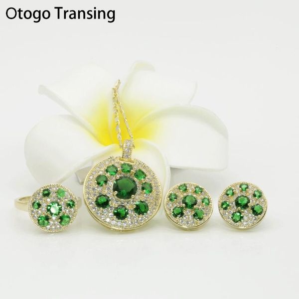 earrings & necklace otogo transing fashion wedding bridal green crystal women round design jewelry sets gold color necklace/ earrings/rings-, Silver
earrings & necklace otogo transing fashion wedding bridal green crystal women round design jewelry sets gold color necklace/ earrings/rings-, Silver