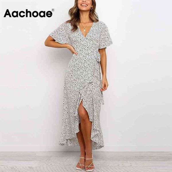 aachoae summer women printed long maxi dresses ruffles short sleeve casual wrap dress v neck split boho beach dress vestido 210413, Black;gray
aachoae summer women printed long maxi dresses ruffles short sleeve casual wrap dress v neck split boho beach dress vestido 210413, Black;gray