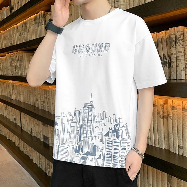 men's t shirts short t-shirt 2021 summer half sleeve fashion brand bottomed shirt loose clothing, White;black
men's t shirts short t-shirt 2021 summer half sleeve fashion brand bottomed shirt loose clothing, White;black