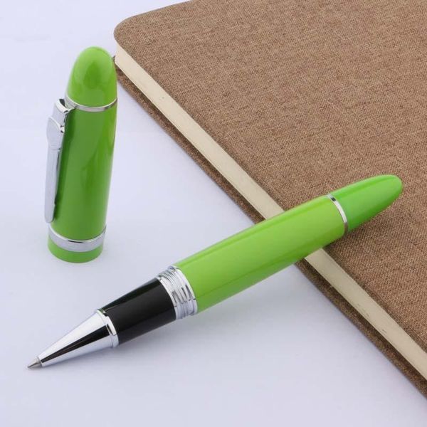 green lacquered with metal silver trim 0.5mm roller ball pen ballpoint pens, Blue;orange
green lacquered with metal silver trim 0.5mm roller ball pen ballpoint pens, Blue;orange