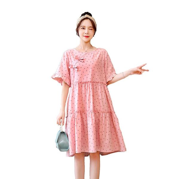 pink yellow summer maternity dress cotton short sleeve high-end o neck knee-length retro loose korean clothings 2021 dresses, White
pink yellow summer maternity dress cotton short sleeve high-end o neck knee-length retro loose korean clothings 2021 dresses, White