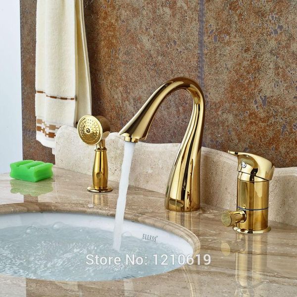 ly luxury gold plate bathtub faucet mixer tap w/ hand sprayer deck mounted 3pcs shower tub one handle bathroom sets
ly luxury gold plate bathtub faucet mixer tap w/ hand sprayer deck mounted 3pcs shower tub one handle bathroom sets