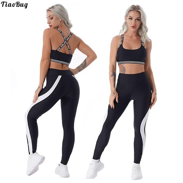 yoga outfit tiaobug black women u neck letters printed elastic straps open back removable bust pads sport bra and pants set for gym
yoga outfit tiaobug black women u neck letters printed elastic straps open back removable bust pads sport bra and pants set for gym