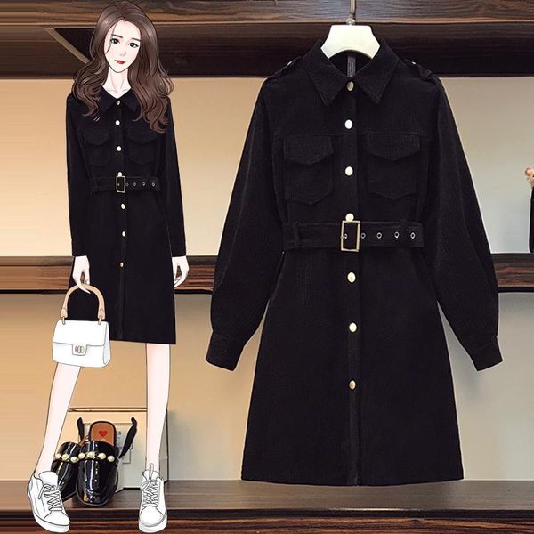 casual dresses 2022 vintage plus size dress women's clothing autumn winter elegant slim corduroy d589, Black;gray
casual dresses 2022 vintage plus size dress women's clothing autumn winter elegant slim corduroy d589, Black;gray