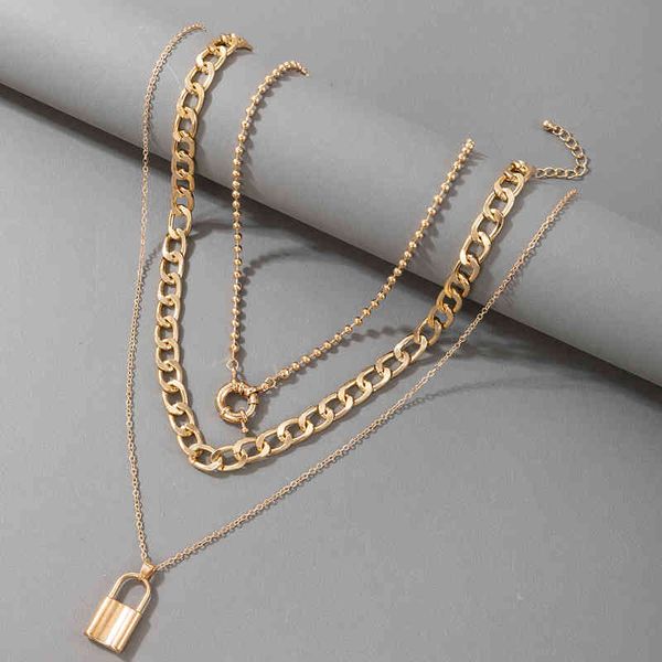 huatang punk lock pendant neckalce for women multilayer gold color heavy thick geomtric chain choker jewelry collar 17608, Silver
huatang punk lock pendant neckalce for women multilayer gold color heavy thick geomtric chain choker jewelry collar 17608, Silver