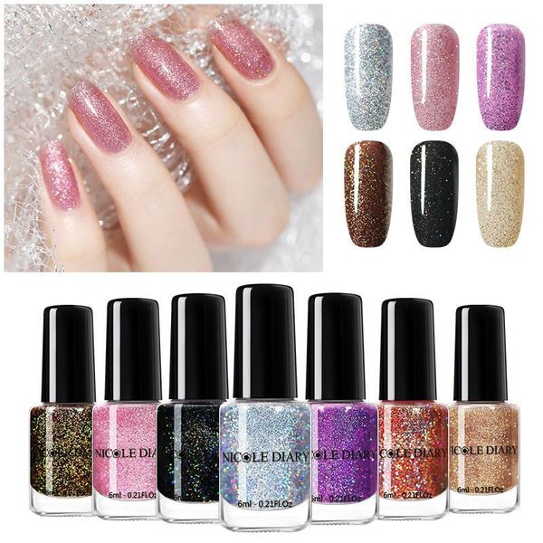 diary 6ml colorful nail polish water based holographic laser art varnish peel off glitter shining for nails1
diary 6ml colorful nail polish water based holographic laser art varnish peel off glitter shining for nails1
