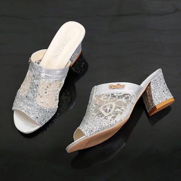 sandals women fish mouth one word lace hollow out fashion thick heel high slippers open toe shoes, Black
sandals women fish mouth one word lace hollow out fashion thick heel high slippers open toe shoes, Black