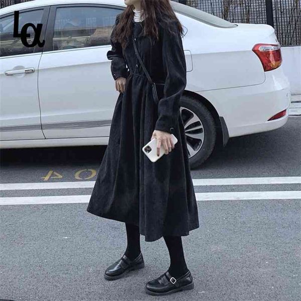 women korean lovely peter-pan-collar all-match winter spring preppy girls long dresses a-line high waist corduroy dress 210519, Black;gray
women korean lovely peter-pan-collar all-match winter spring preppy girls long dresses a-line high waist corduroy dress 210519, Black;gray