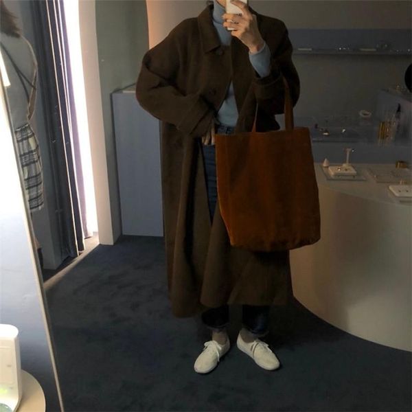 women's wool & blends korean fashion style chic and versatile loose temperament coat for 2021 winter women, Black
women's wool & blends korean fashion style chic and versatile loose temperament coat for 2021 winter women, Black