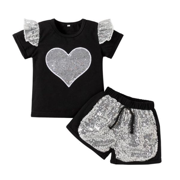 clothing sets pudcoco kid girl clothes set summer fashion sequin short sleeve and bandage shorts black for 2-6years, White
clothing sets pudcoco kid girl clothes set summer fashion sequin short sleeve and bandage shorts black for 2-6years, White