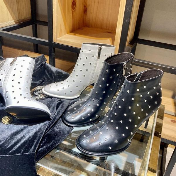 boots women shoes fashion design genuine leather with rhinestones ankle female thin heel short lady, Black
boots women shoes fashion design genuine leather with rhinestones ankle female thin heel short lady, Black