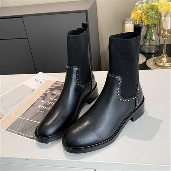 boots women woolen slips rivet solid color ankle shoes genuine leather round toe autumn winter, Black
boots women woolen slips rivet solid color ankle shoes genuine leather round toe autumn winter, Black