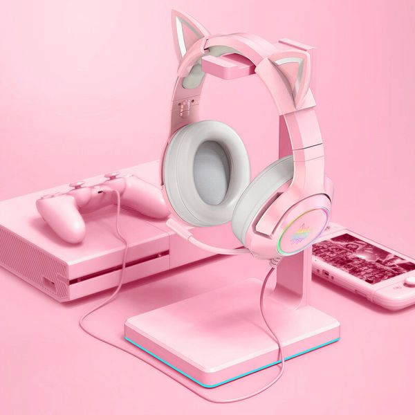 2021 new pink gaming headset rgb headset cute girl headset gamer with mic enc noise reduction hifi 7.1 channel wired headphones
2021 new pink gaming headset rgb headset cute girl headset gamer with mic enc noise reduction hifi 7.1 channel wired headphones