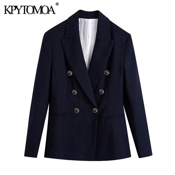 women fashion office wear double breasted blazers coat vintage long sleeve back vents female outerwear chic 210421, White;black
women fashion office wear double breasted blazers coat vintage long sleeve back vents female outerwear chic 210421, White;black