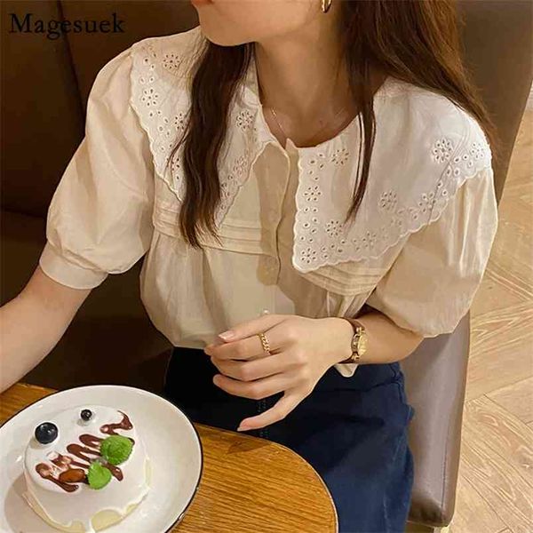 summer chic shirt women hollow out puff short sleeve blouses solid peter pan collar loose casual shirts blusas 14067 210512, White
summer chic shirt women hollow out puff short sleeve blouses solid peter pan collar loose casual shirts blusas 14067 210512, White