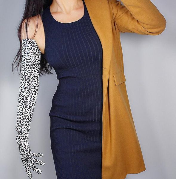 five fingers gloves women' runway fashion faux pu leather leopard glove lady' club performance formal party long 70cm r2676, Blue;gray
five fingers gloves women' runway fashion faux pu leather leopard glove lady' club performance formal party long 70cm r2676, Blue;gray