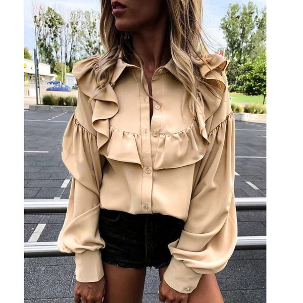 autumn women ruffle blouse long sleeve streetwear casual female shirt 210415, White
autumn women ruffle blouse long sleeve streetwear casual female shirt 210415, White