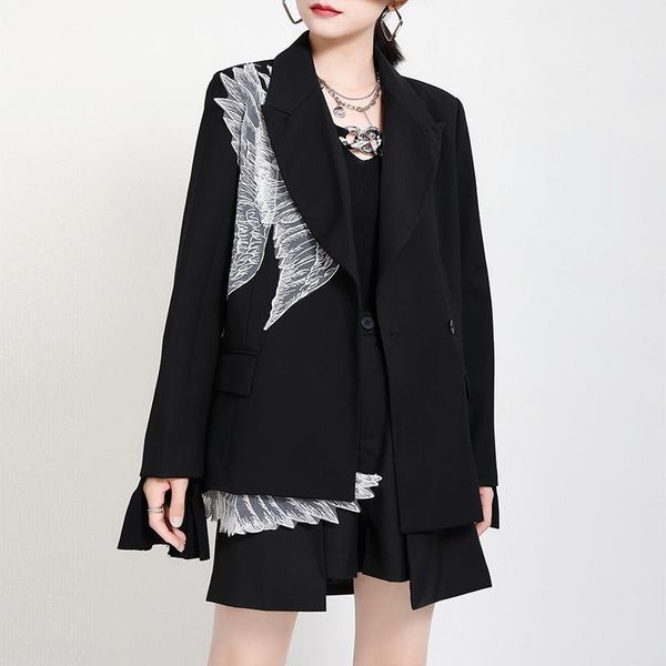 women's suits & blazers fashion autumn spring black oversized for women embroidered outwear coats casual streetwear loose jackets blaze, White;black
women's suits & blazers fashion autumn spring black oversized for women embroidered outwear coats casual streetwear loose jackets blaze, White;black