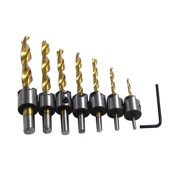 professional drill bits 7pc hss 3-4-5-6-7-8-9-10mm titanium plated three point woodworking countersunk drilling and wrench
professional drill bits 7pc hss 3-4-5-6-7-8-9-10mm titanium plated three point woodworking countersunk drilling and wrench
