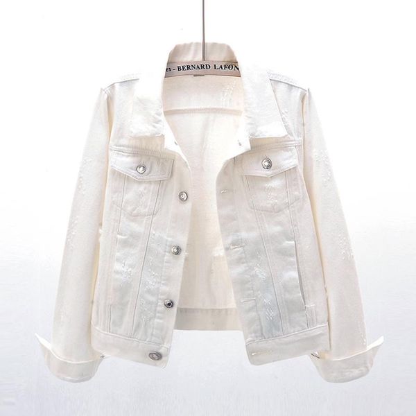 women's jackets korean spring fashion white denim jacket women harajuku long sleeve outwear chaqueta mujer frayed slim jeans coat femal, Black;brown
women's jackets korean spring fashion white denim jacket women harajuku long sleeve outwear chaqueta mujer frayed slim jeans coat femal, Black;brown
