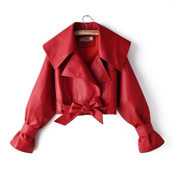 women's leather & faux spring autumn pu jacket women lapel chic ladies short coat flare sleeve beige red black motorcycle jackets bow o
women's leather & faux spring autumn pu jacket women lapel chic ladies short coat flare sleeve beige red black motorcycle jackets bow o