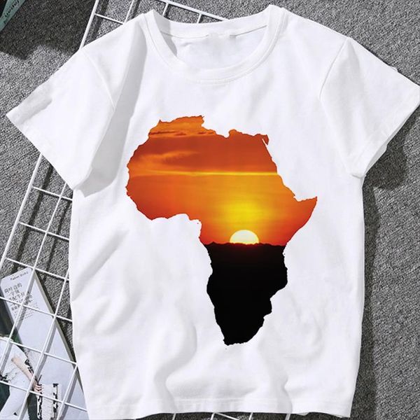 casual summer harajuku fashion womens clothing africa map printed short sleeve streetwear, White
casual summer harajuku fashion womens clothing africa map printed short sleeve streetwear, White