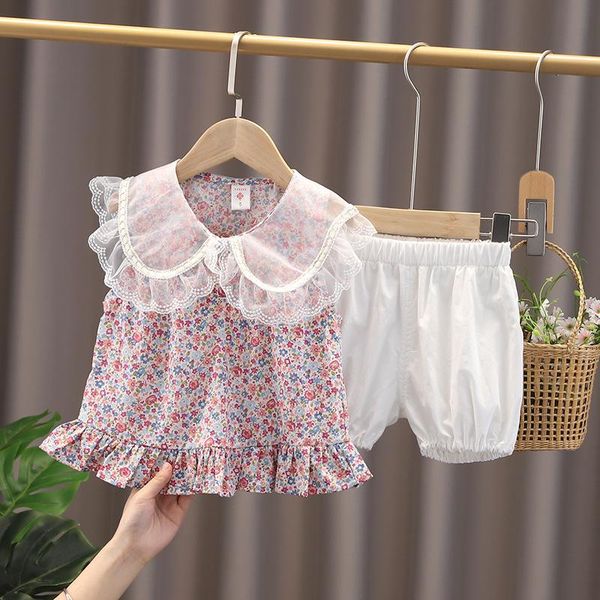summer clothes toddler girl sets born lace lapel sleeveless floral vest and shorts two piece suit sweet princess baby outfit clothing, White
summer clothes toddler girl sets born lace lapel sleeveless floral vest and shorts two piece suit sweet princess baby outfit clothing, White