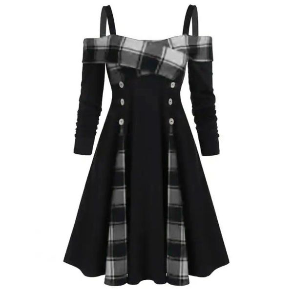 casual dresses women's 2021 fashion womens plus size off shoulder lattice panel midi dress vintage high waist button a-line, Black;gray
casual dresses women's 2021 fashion womens plus size off shoulder lattice panel midi dress vintage high waist button a-line, Black;gray