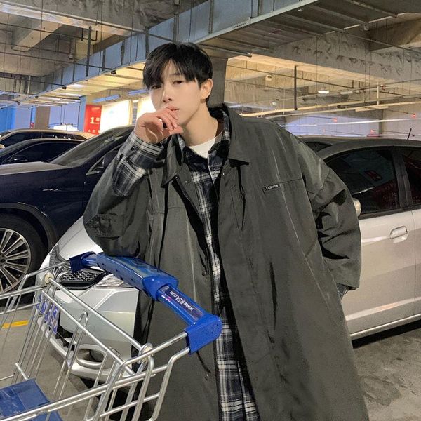 men's trench coats long windbreaker korean fashion jacket loose casual streetwear retro, Tan;black
men's trench coats long windbreaker korean fashion jacket loose casual streetwear retro, Tan;black