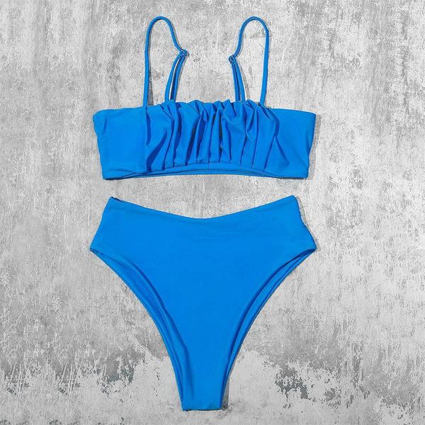 women's swimwear bandeau push up swimsuit women solid fold bikini set high waist sport bathing suit vintage beachwear, White;black
women's swimwear bandeau push up swimsuit women solid fold bikini set high waist sport bathing suit vintage beachwear, White;black