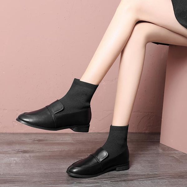 boots solid black leather sock ankle women shoes woman round toe low heels short winter botas mujer
boots solid black leather sock ankle women shoes woman round toe low heels short winter botas mujer