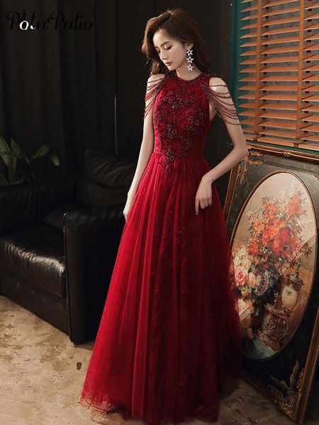 party dresses wine red backless long prom gowns 2021 halter luxury appliques a-line floor-length evening with beading tassel, White;black
party dresses wine red backless long prom gowns 2021 halter luxury appliques a-line floor-length evening with beading tassel, White;black
