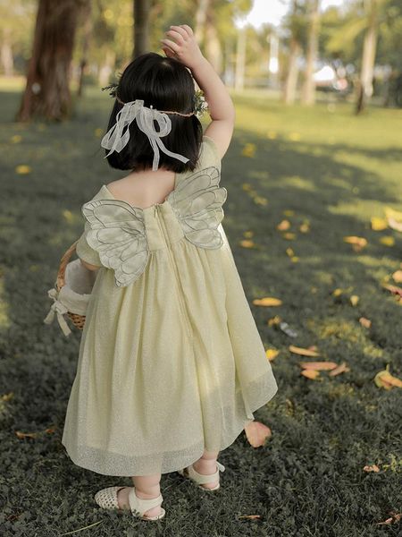 girls sweet clothes summer breathable fairy children princess casual dress girl's dresses, Red;yellow 
girls sweet clothes summer breathable fairy children princess casual dress girl's dresses, Red;yellow