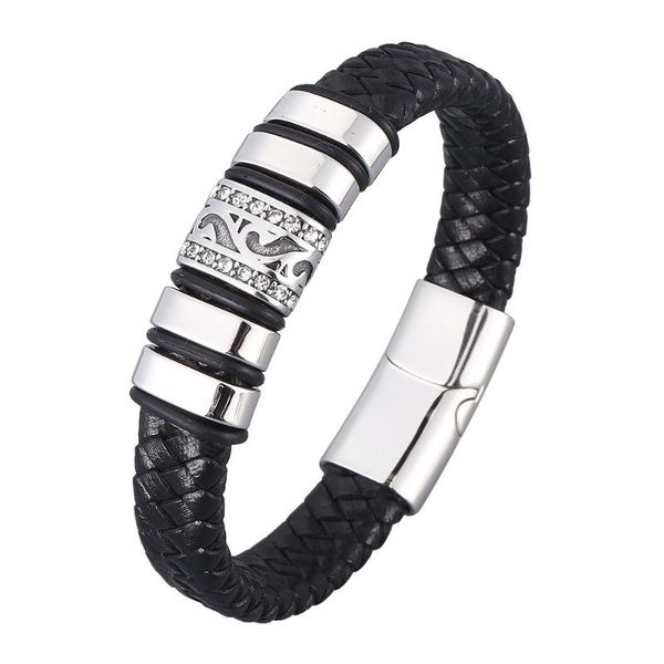 hand-woven accessories combination men's stainless steel luxury black leather bracelet valentine's day gift bb0960 charm bracelets, Golden;silver
hand-woven accessories combination men's stainless steel luxury black leather bracelet valentine's day gift bb0960 charm bracelets, Golden;silver