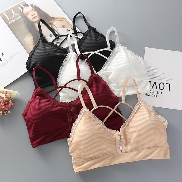bras linbaiway women cross strap bra lingerie lace bralette backless crop padded camis intimates female vest brassiere, Red;black
bras linbaiway women cross strap bra lingerie lace bralette backless crop padded camis intimates female vest brassiere, Red;black