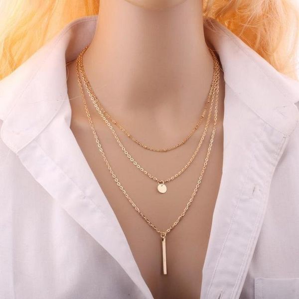 chains layered women's necklace 3-layer neck chain choker with coin disc and bar decor alloy jewelry gift for women ea, Silver
chains layered women's necklace 3-layer neck chain choker with coin disc and bar decor alloy jewelry gift for women ea, Silver