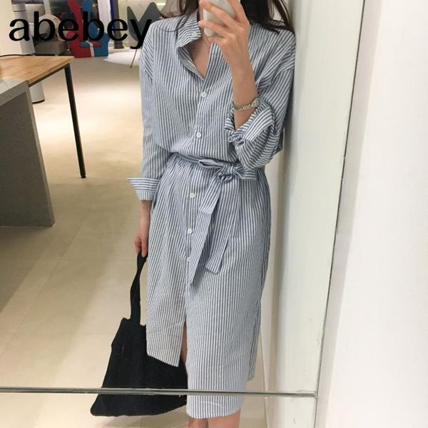 casual dresses 2021 women spring autumn elegant striped shirt dress cotton and linen lace up single breated dr1800, Black;gray
casual dresses 2021 women spring autumn elegant striped shirt dress cotton and linen lace up single breated dr1800, Black;gray