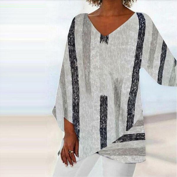 plus size elegant summer women shirts long sleeved v neck striped irregular hem blouse fashion female clothes, White
plus size elegant summer women shirts long sleeved v neck striped irregular hem blouse fashion female clothes, White