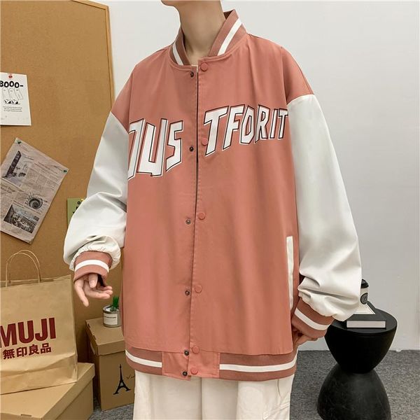 men's jackets street hip hop bomber jacket preppy style loose single breasted streetwear coats 2021 autumn arrival, Black;brown
men's jackets street hip hop bomber jacket preppy style loose single breasted streetwear coats 2021 autumn arrival, Black;brown