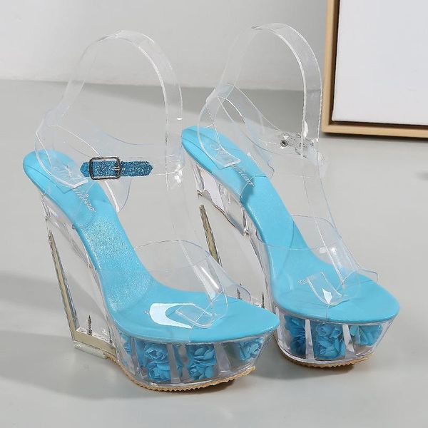 transparent crystal slipper waterproof platform the buckle high heel cool flowers wedges multicolor sandals shoes, Black
transparent crystal slipper waterproof platform the buckle high heel cool flowers wedges multicolor sandals shoes, Black