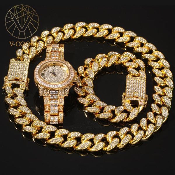 hip hop necklace 2cm crystal miami cuban chain bracelet watch set rhinestones zinc alloy jewelry necklaces for men vp926-1 chains, Silver
hip hop necklace 2cm crystal miami cuban chain bracelet watch set rhinestones zinc alloy jewelry necklaces for men vp926-1 chains, Silver