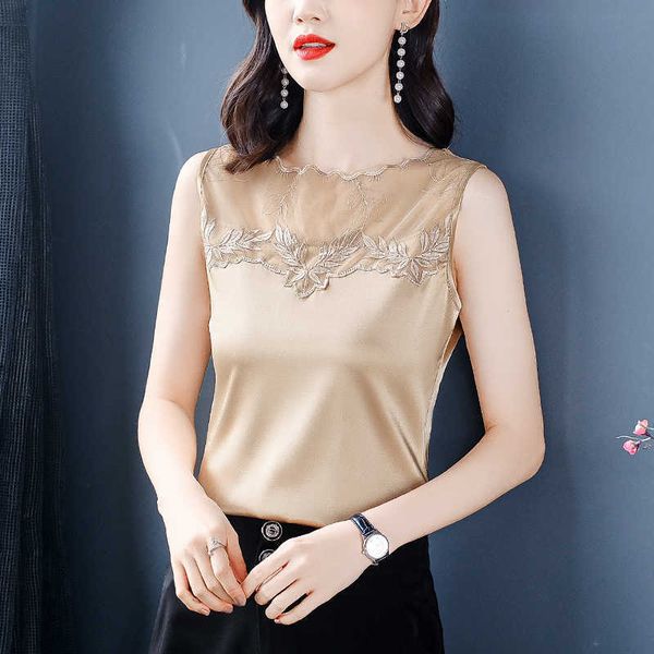 korean blouse women silk s sleeveless plus size woman pullover shirt o-neck hollow out lace 210604, White
korean blouse women silk s sleeveless plus size woman pullover shirt o-neck hollow out lace 210604, White