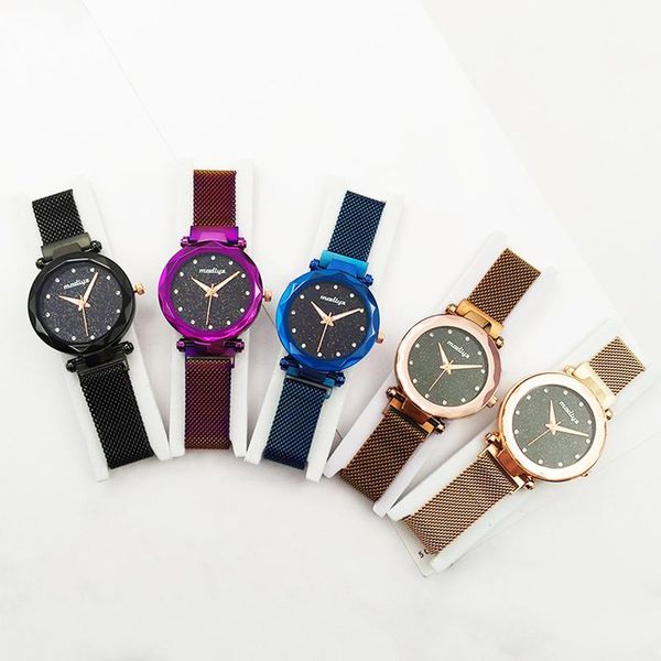 wristwatches 1 pcs women lady wrist quartz watch round dial magnet buckle starry sky for business fo sale, Slivery;brown
wristwatches 1 pcs women lady wrist quartz watch round dial magnet buckle starry sky for business fo sale, Slivery;brown