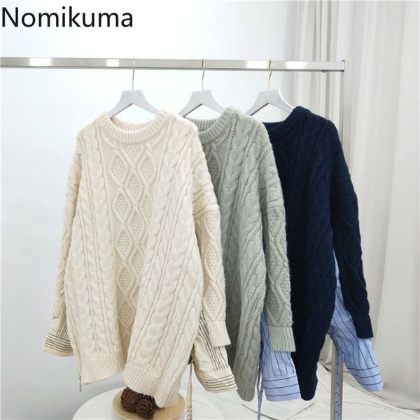 nomikuma winter vintage twisted pullover sweater causal stripe patchwork knitted new korean oversized pull femme 6d449 210427, White;black
nomikuma winter vintage twisted pullover sweater causal stripe patchwork knitted new korean oversized pull femme 6d449 210427, White;black