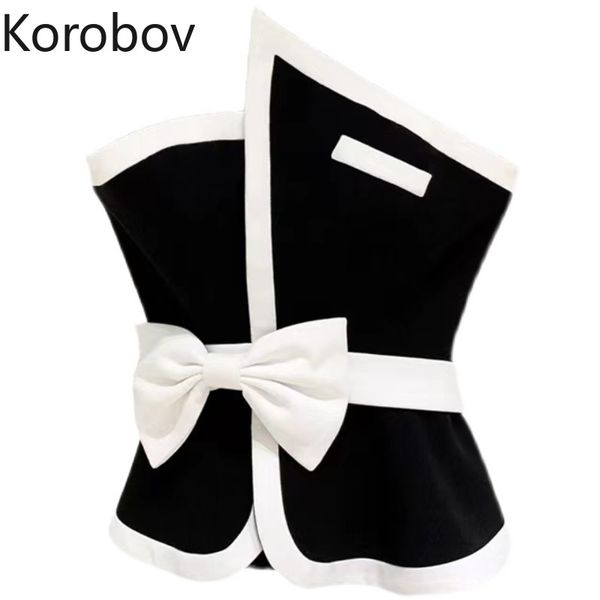 korobov women crop summer korean streetwear outwear vest fashion bow hit color patchwork tank 210430, White
korobov women crop summer korean streetwear outwear vest fashion bow hit color patchwork tank 210430, White