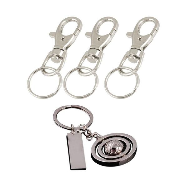 keychains 25mm dia split ring lobster clasp key chain keyring tone 3 pcs with rotating ball rings, Silver
keychains 25mm dia split ring lobster clasp key chain keyring tone 3 pcs with rotating ball rings, Silver